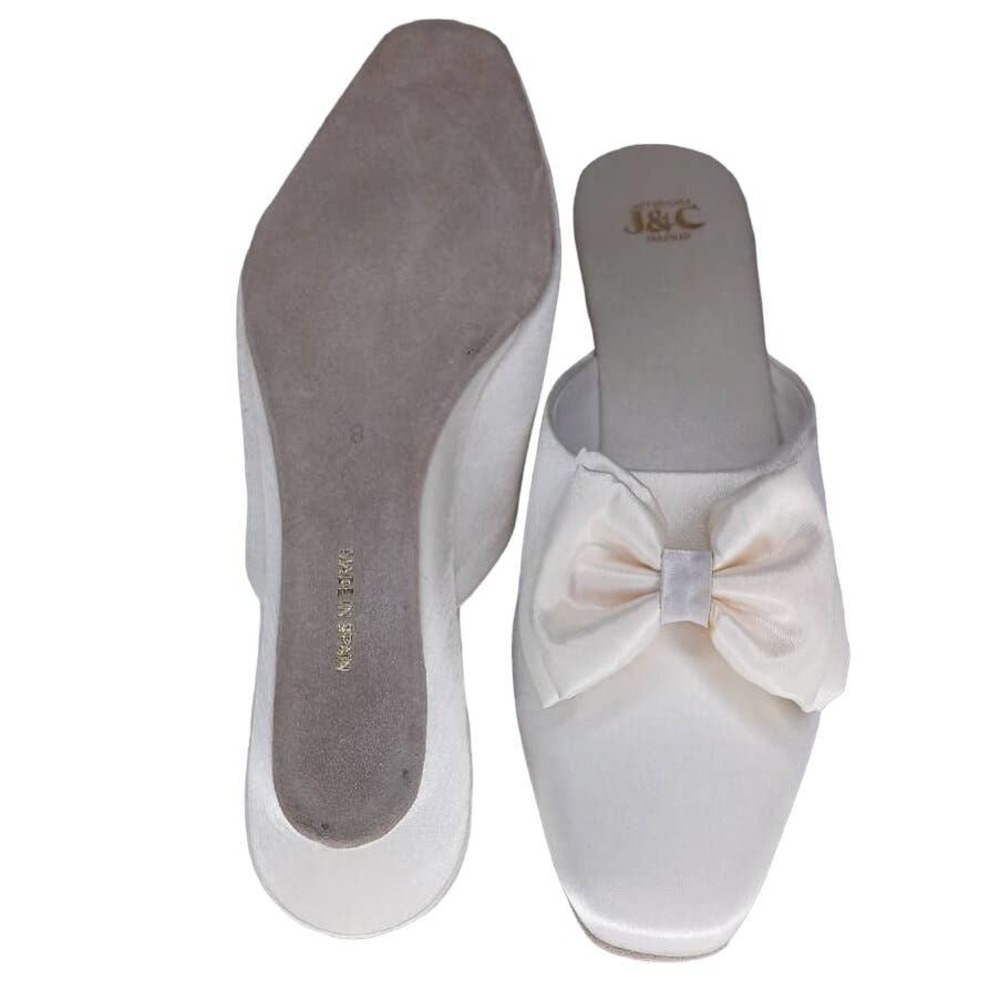 J&C Madrid Satin Boudoir/Bridal Slide Slippers Women's Size 8 - Picture 5 of 5